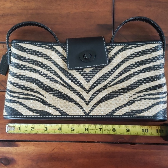 Coach Woven Straw & Leather Handbag (style #6184) - Picture 6 of 6